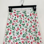 J.Crew Petite Midi Skirt Flounce Hem Strawberry Print Cotton Cottagecore XXS NWT Photo 5