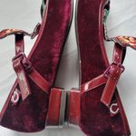 Miss L Fire Floral Velvet Embroidered Burgundy Mary Jane Shoes Size 6.5 Photo 6