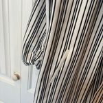 Cato  White And Black Stripe Longline Blazer Size Medium Photo 3
