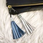 Anthropologie HECHIZO x  Black Bag Clutch Purse Faux Leather Tassels Boho Photo 1