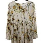 Free People  White & Yellow Floral Long Sleeve Boho Baby Doll Dress Photo 6