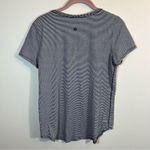 Lululemon  Love Crew Short Sleeve Shirt Black White Striped Women's 6 Photo 4