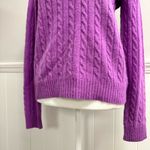 Ralph Lauren Lauren  Crew Neck Sweater Cable Knit 100% Cashmere Purple Medium M Photo 6