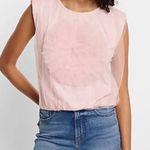 EXPRESS Light Pink Sleeveless Tulle Top with Floral Rosette Detail. Photo 8