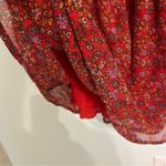Free People  Dress Pennie Babydoll Mini Red Floral Chiffon Boho Open Back… Photo 4