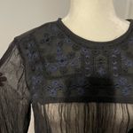 Free People  embroidered and beaded long sleeve top Photo 3