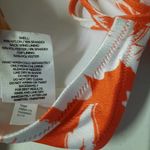 Shade & Shore  Swimsuit Top Womens Size 34B Orange White Bikini Halter Tie Back Photo 7