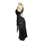 Melanie Lyne Dress SMALL Black Sequin Crisscross Open Back V Photo 3