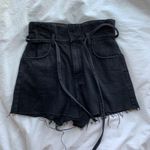 Berksha Black Denim Tie Shorts Photo 0