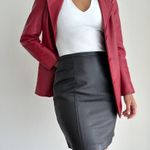 Vintage Leather Skirt Waist 26 High Rise Pencil Y2K Black 2000 I.N.C Cyber Retro Size 6 Photo 0