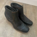 Born concept Born Rascal Leather Pull On Black Ankle Boots Sz 9.5 Classic Square Toe Booties Photo 1