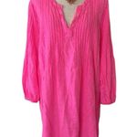 Vineyard Vines  Long Sleeve Linen Cover-up Dress In Fiesta Fuschia Photo 10