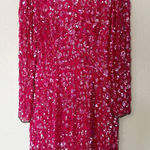 Vintage‎ Niteline Hot Pink Sequin Silk Party Dress Size 10 Holiday Party 80s Photo 0