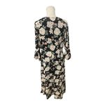 Siren Lily  2 Piece Tank Dress & Cardigan Size L Black Floral Long Bell-Sleeve Photo 4