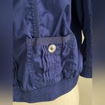 White House | Black Market WHBM Royal Blue Cropped Utility Jacket Puff Sleeve Contemporary Feminine Photo 6