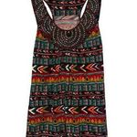 Chance or Fate Y2K Tribal Print Sleeveless Dress -Swing Style Chunky Neck Detail Large Photo 0