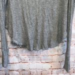 Anthropologie Saturday Sunday Anthro v neck raw hem thermal waffle knit S pullover grey top Photo 2
