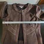 Allison Daley  Brown Faux Suede Jacket Medium Photo 6