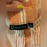 New York & Company Orange Striped Linen Blend Pants. Size Photo 3