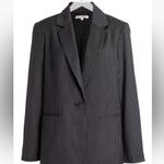 Reformation Dama Pinstripe Cady Blazer Medium NWT Black White Tailored Jacket Photo 2