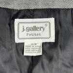 Vintage J Gallery Blazer Womens 7 8‎ Gray Herringbone Padded Shoulder Power Suit Size 8P Photo 5