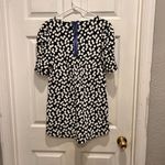 Deletta Anthropologie Black White Polka Dots Tunic Dress Pockets Back Zip Small Photo 6
