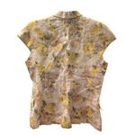Vintage Doppio Filo Floral Linen Blend Button Front Vest Yellow Size M Photo 1