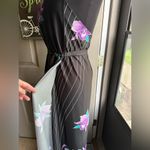 Vintage Pebble Sand Hawaii wrap halter tropical floral maxi dress, size medium Purple Photo 10