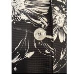 Susan Graver  Medium Black White Floral 3/4 Sleeve Button Front Jacket Photo 3