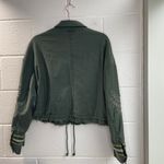 Free People Extreme Cropped Military Jacket Green Blogger Favorite Beaded Medium Photo 4