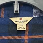 Woolrich  Flannel Shirt Womens Large Oxford Button Up Long Sleeve Plaid Blue Photo 2