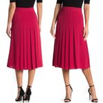Reiss NWT Cleona Box Pleat Midi Skirt Magenta Red Pleated Women’s Size 6 NEW Photo 1