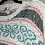 VINTAGE Cricket Lane women's medium pullover sweater shoulder pads metallic grey Pink Photo 4