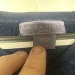 Laura Scott  Petite Large Blue Cable Knit Button Front Cardigan Sweater Photo 12