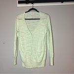 J.Crew Cardigan Sweater Button Front Light Green Mint Linen Blend Size Medium Photo 2