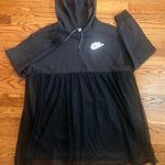 Nike NWT NSW Canguro Black Hoodie Sweatshirt Dress with Mesh Overlay - Med Photo 3