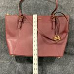 Michael Kors  Charlotte Large Leather Top Zip Tote Bag burgundy Photo 1