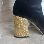 Betsey Johnson Matcha Bootie Black Gold Women's velvet platform Ankle Boots 7.5M Size 7.5 Photo 6