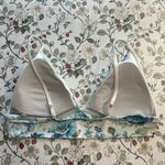 Aerie  triangle Bikini Top floral print in Blue and White size XXL Photo 1