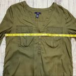 Gap  Dark Olive Long Sleeve Half Button Down Blouse. Size XSmall. EUC Photo 4