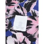 J.Crew  100% Silk Floral Hibiscus Print Flutter Sleeve Blue Pink Top 12P Photo 7