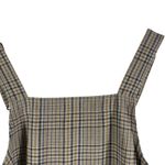 American Eagle Plaid Pinafore Dress M Brown Check Button Strap Mini Dress Photo 8