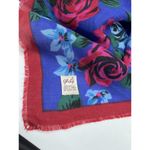 Vintage Glentex Scarf Floral Roses Acrylic Japan Handkerchief Hankie Fring Retro Photo 2