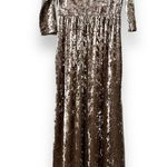 Wanna B  medium crushed velvet dress 3/4 sleeve elastic waist has pockets unlined Photo 13