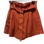 Madewell Womens Rust Paperbag Waist Shorts With Tie Belt Size 6 Photo 2