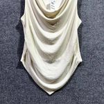 Bar III Party Tops Womens Medium Vanilla Sleeveless Shimmering V Hem Cowl Neck Photo 4
