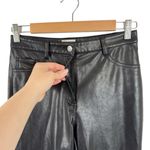 Wilfred Free Adrienne Faux Leather Black Pant SZ 0 Straight Slim Leg High Rise Photo 6