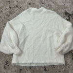 Line and Dot  White Mock Neck Sweater Size Large Photo 0