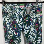 Lilly Pulitzer Tickle Me Fancy Peacock Feather Palm Beach Fit Pants Sz.6 Photo 3