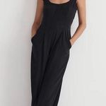 Madewell Cap-Sleeve Crop Wide-Leg Black Jumpsuit Size 2 Photo 0